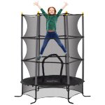 Trampoline enfant homcom Ø 163 × 19h m filet de sécurité porte zipée couvre - ressorts 6 poteaux rembourrés ... Trampoline enfant homcom Ø 163 × 19h m filet de sécurité porte zipée couvre - ressorts 6 poteaux rembourrés ...