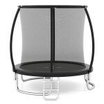 Trampoline ext�rieur �244cm costway - filet de s�curit�toile de sautechelle42 ressorts - cadre en acier ...