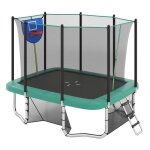 Trampoline ext�rieur 317x255cm costway - filet de s�curit�toile de sautechellepanier de basketbut de ...