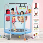Trampoline multi - fonctions Ø150cm avec panier de basket - ball main courante en anneau anneaux suspendus ... Trampoline multi - fonctions Ø150cm avec panier de basket - ball main courante en anneau anneaux suspendus ...