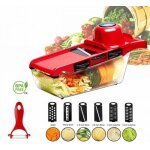 Trancheuse  lgumes en inox avec 6 lames mandoline professionnelle et rpe  lgumes amovible