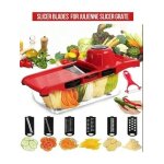 Trancheuse manuelle rpe  lgumes broyeur hachoir 6 lames interchangeables en acier inoxydable protge ...