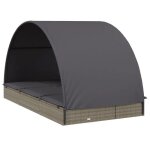 Transat - 2 personnes - bain de soleil - avec toit rond gris 211x112x140 cmtop vente636573154