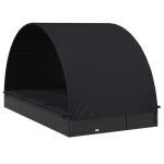 Transat - 2 personnes - bain de soleil - avec toit rond noir 211x112x140 cmtop vente812219589