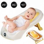 Transat de bain bb 0  9 mois ? avec thermomtre ? antidrapant et pliable ? 53x305x19 cm
