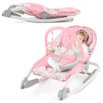 Transat bébé 2 en 1 costway - dossier 3 positions - siège fixe / bascule en tissu amovible lavable - ... Transat bébé 2 en 1 costway - dossier 3 positions - siège fixe / bascule en tissu amovible lavable - ...
