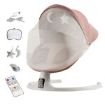 Transat bebe 3 en 1 multifonctionnel balancelle bebe electrique 5 vitesses bluetooth 3 minuteries t�l�commande ...