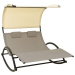 Transat chaise longue bain de soleil lit de jardin terrasse meuble d exterieur double 139 x 180 x 170 ...