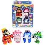 Transformers robocar poli resteq - set de 4 vhicules robots 15 cm - jouet pour enfants