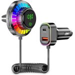 Transmetteur fm bluetooth 5. 3adaptateur bluetooth voiture[30w pd & 18w qc] allume cigare bluetooth chargeur ...