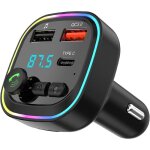 Transmetteur fm bluetooth 5. 3 pour voiturekit mp3 sans fil  charge rapide qc3. 0 2 ports usb et 1 port ...
