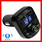 Transmetteur fm bluetooth - adaptateur radio - chargeur usb - lecteur mp3 - noir - mains libres