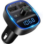 Transmetteur fm bluetooth - lencent - t25 - appel mains libres - chargeur voiture - 2 u