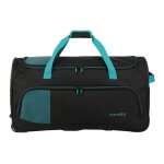 Travelite sac de voyage noir ptrole pour femme et homme - basics fresh wheeled duffle l black / petrol ...