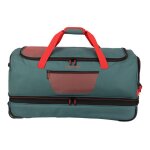 Travelite sac de voyage vert fonc orange pour femme et homme - basics wheeled duffle expandable l green ...