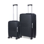 Travelz swinger set de valises bagage a main 55cm + grande trolley 78cm - tsa - noir