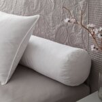 Traversin - granissage - 100% coton - diam�tre 21 cm - certifi� oeko - tex - 140 x 190 cm