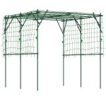 Treillis en acier inoxydable support pour rosiers avec triangle de soutien 223x223x223 cm arche de rosiers ...