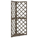 Treillis d angle gris 50x50x145 cm bois de sapin massif