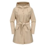 Trench - coat femme  capuche mi - long avec ceinture coupe - vent impermable grand taille printemps ...