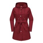 Trench - coat femme  capuche mi - long avec ceinture coupe - vent impermable grand taille printemps ...
