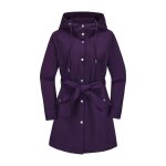 Trench - coat femme  capuche mi - long avec ceinture coupe - vent impermable grand taille printemps ...