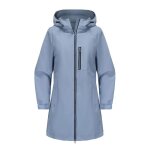 Trench - coat femme avec capuche mi - long grand taille veste coupe - vent imperm�able couleur unie - ...