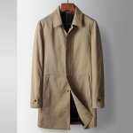 Trench homme - kaki - doublure carreau mi - longue col rabattu Trench homme - kaki - doublure carreau mi - longue col rabattu