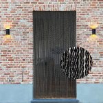 Trente rideau de porte luxe magnifico noir - diffrentes tailles 90 x 210 cm