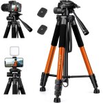 Trpied appareil photo 165cm - alluminio sac voyage 5. 5kg charge orange pour canon / nikon + smartphone ...