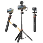 Tr�pied de t�l�phone ms04 62 / 1. 58m - perche � selfie k&f concept avec t�l�commande bluetooth + adaptateur ...