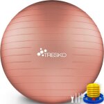 Tresko ballon de gymnastique rose corail 65 cm anti - clatement boule dassise balle de yoga balles dexercices ...