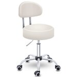 Tresko tabouret de travail beige tabouret  roulettes avec dossier tabouret rotatif  roulettes tabouret ...