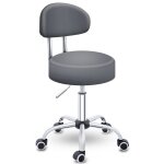 Tresko tabouret de travail gris tabouret � roulettes avec dossier tabouret rotatif � roulettes tabouret ...