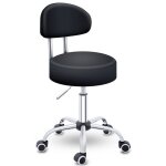 Tresko tabouret de travail noir tabouret � roulettes avec dossier tabouret rotatif � roulettes tabouret ...