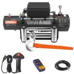 Treuil �lectrique 12 v cc 6100 kg - duoku - avec c�ble en acier ? 95 mm x 24 m - t�l�commandes sans fil ...