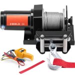 Treuil lectrique - duoku - 12 v cc - 2000 lb - atv / utv - cble en acier de 39 pieds - tlcommande ...