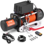 Treuil �lectrique - vevor - 6123 kg 12 v cc corde synth�tique ?10 x 24384 cm - guide - c�ble - t�l�commande ...