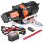 Treuil lectrique - vevor - vtt utv - capacit de traction 2041 kg 12 v cc corde synthtique 12 brins ...
