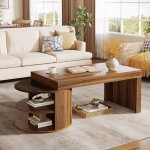 Tribesigns table basse rectangulaire de 130 cm - grande table basse moderne en bois - marron rustique ... Tribesigns table basse rectangulaire de 130 cm - grande table basse moderne en bois - marron rustique ...