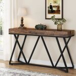 Tribesigns table console de 140 cm derrire la table basse table daccentuation industrielle pour couloirsalonm ...
