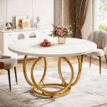 Tribesigns table à manger ronde moderne pour 4 personnes 118 cm table de cuisine blanche avec base en ... Tribesigns table à manger ronde moderne pour 4 personnes 118 cm table de cuisine blanche avec base en ...
