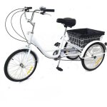 Tricycle de 20 pouces avec chariot 3 roues vélo 8 vitesses pour adultes âgés tricycle adulte Tricycle de 20 pouces avec chariot 3 roues vélo 8 vitesses pour adultes âgés tricycle adulte