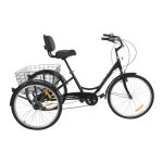 Tricycle 24 pouces pour adulte - tricycle à 7 vitesses - tricycle réglable avec panier - vélo à 3 roues ... Tricycle 24 pouces pour adulte - tricycle à 7 vitesses - tricycle réglable avec panier - vélo à 3 roues ...