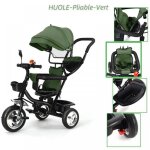 Tricycle 4 en 1 pour b�b� avec cloche et r�troviseurpliable accessoires pratiques le si�ge est r�versible?vert ...