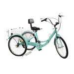 Tricycle pour adulte - oem - 24 pouces - hauteur de si�ge r�glable - 7 vitesses - grand panier arri�re ...