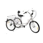 Tricycle adulte système de vitesses 7 vitesses forte capacité de charge blanc Tricycle adulte système de vitesses 7 vitesses forte capacité de charge blanc