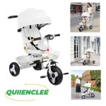 Tricycle b�b� - 100 * 75 * 50cm tricycle b�b� multifonctionnel - blanc - tricycle pliable - quiienclee ...