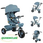 Tricycle b�b� - 100 * 75 * 50cm - scooter multifonctionnel - tricycle pliable - bleu - quiienclee