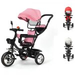 Tricycle b�b� �volutif - mipan - avec porte - gobelet + r�glable en hauteur + auvent rabattable - jusqu� ...